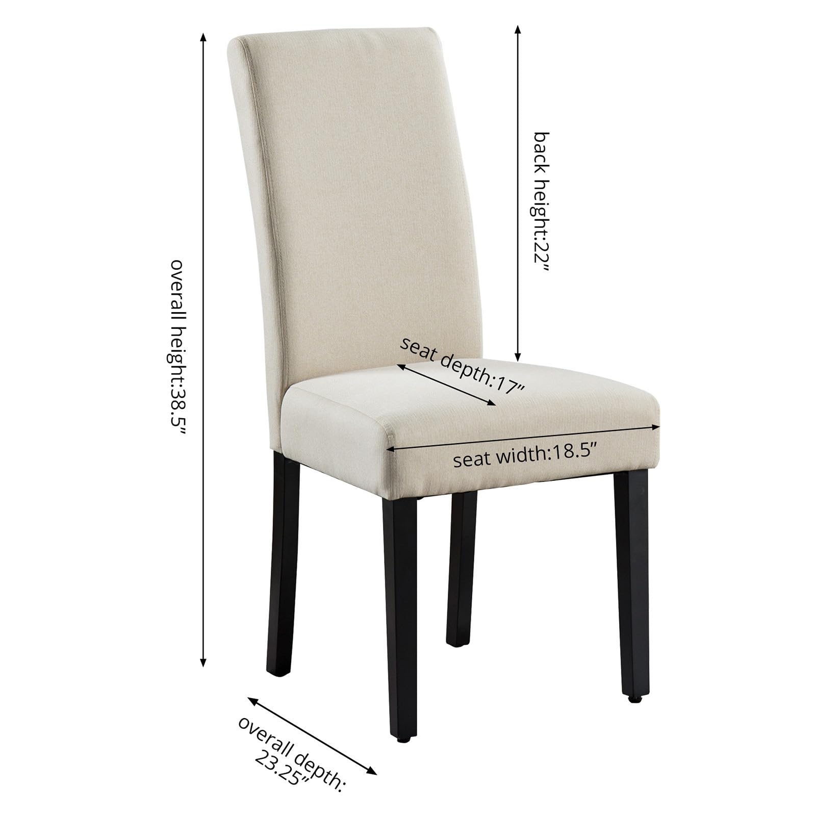 Vanity Art Mid-Century Modern Dining Chairs Set of 2 - Genuine Leather Upholstered Solid Wood Accent Chairs for Kitchen, Dining Room & Living Room | Elegant Home Decor & Comfortable Seating for Dinner Parties & Family Gatherings