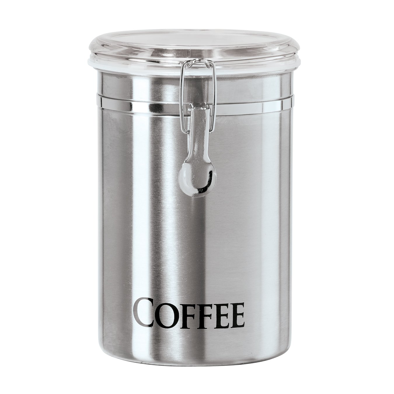 Oggi 62 oz Airtight Stainless Steel Coffee Canister with Clear Lid - Perfect for Coffee Beans, Ground Coffee & Kitchen Pantry Storage (5