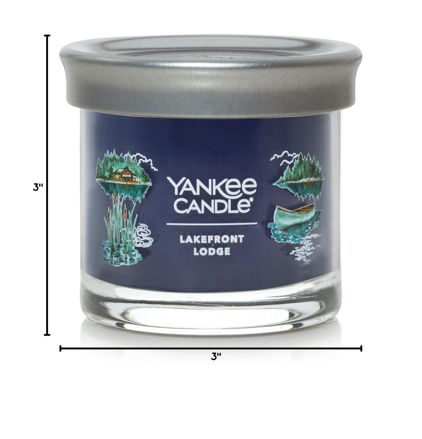 Yankee Candle Lakefront Lodge Scented Candle - 4.3oz Small Tumbler Single Wick, 20+ Hours Burn Time, Vanilla & Cedar Fragrance for Home, Office, Relaxation & Cozy Atmosphere