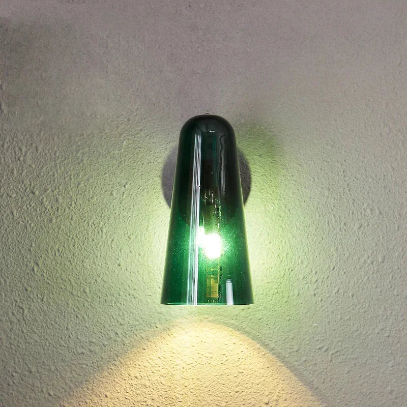 Verdant Glow Modern Glass Wall Sconce - Energy Efficient LED Wall Light Fixture for Bedroom, Living Room & Hallway Decor