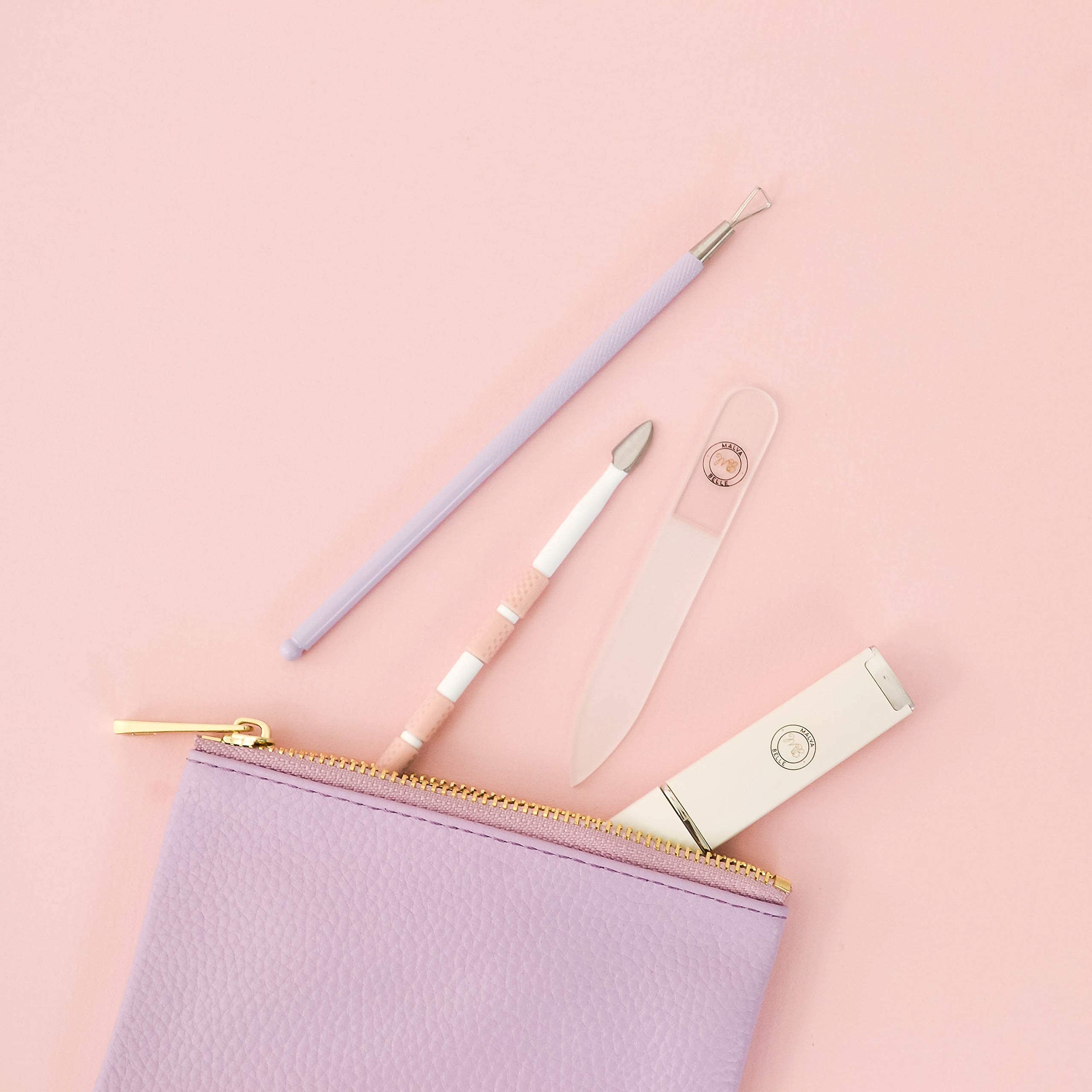 Premium Crystal Glass Nail File Set for Women - Professional Nail Shaper & Travel Case - 3mm Heavy Duty Nail File for Natural & Gel Nails - White Nail Care Essentials | Perfect for Home Manicures, Travel & Salon Use