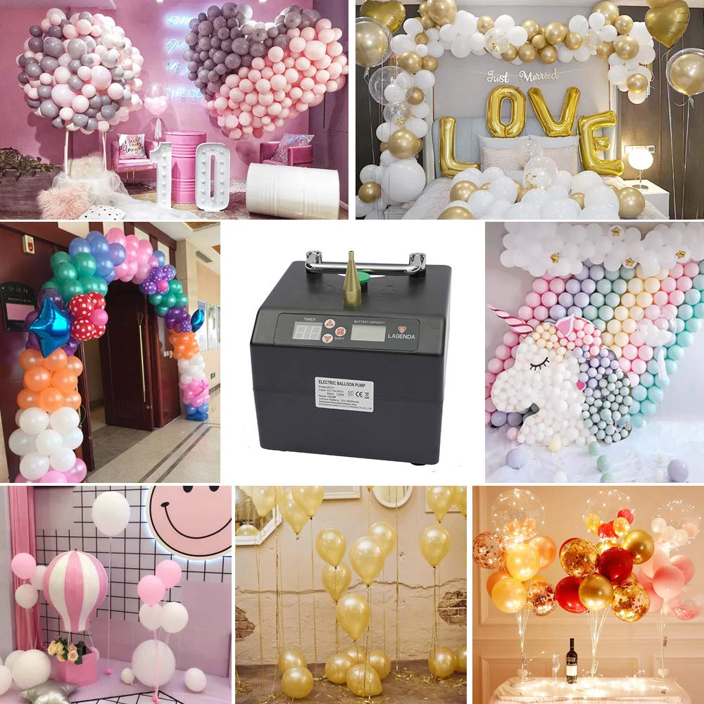 LOYALHEARTDY Electric Balloon Pump - Portable Automatic Balloon Blower with Timer for Party Decorations, Birthday Events, Wedding Supplies & Holiday Celebrations - Fast Inflation for Latex & Foil Balloons