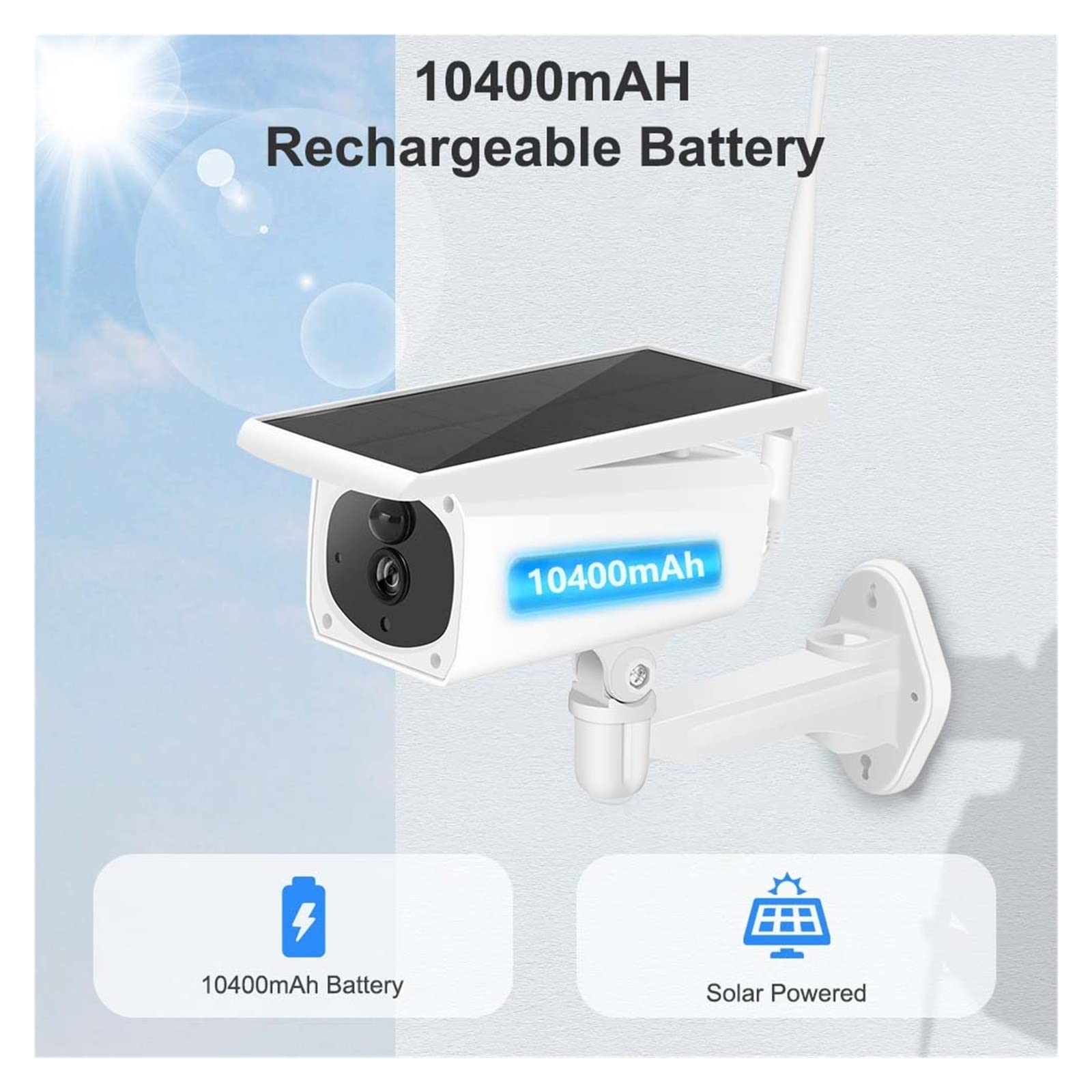MZZYG 4G Solar Security Camera - Wireless WiFi Outdoor IP Camera with 1080P HD, 120° Wide Angle, PIR Motion Detection & IR Night Vision - No Battery Required (Ideal for Home, Yard, and Business Surveillance)