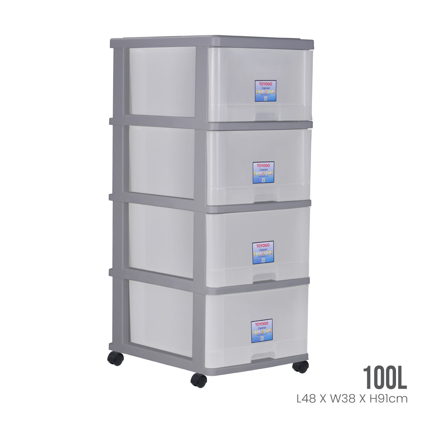 GREY FRAME TRANSLUCENT DRAWER (903-4GF-TPT)