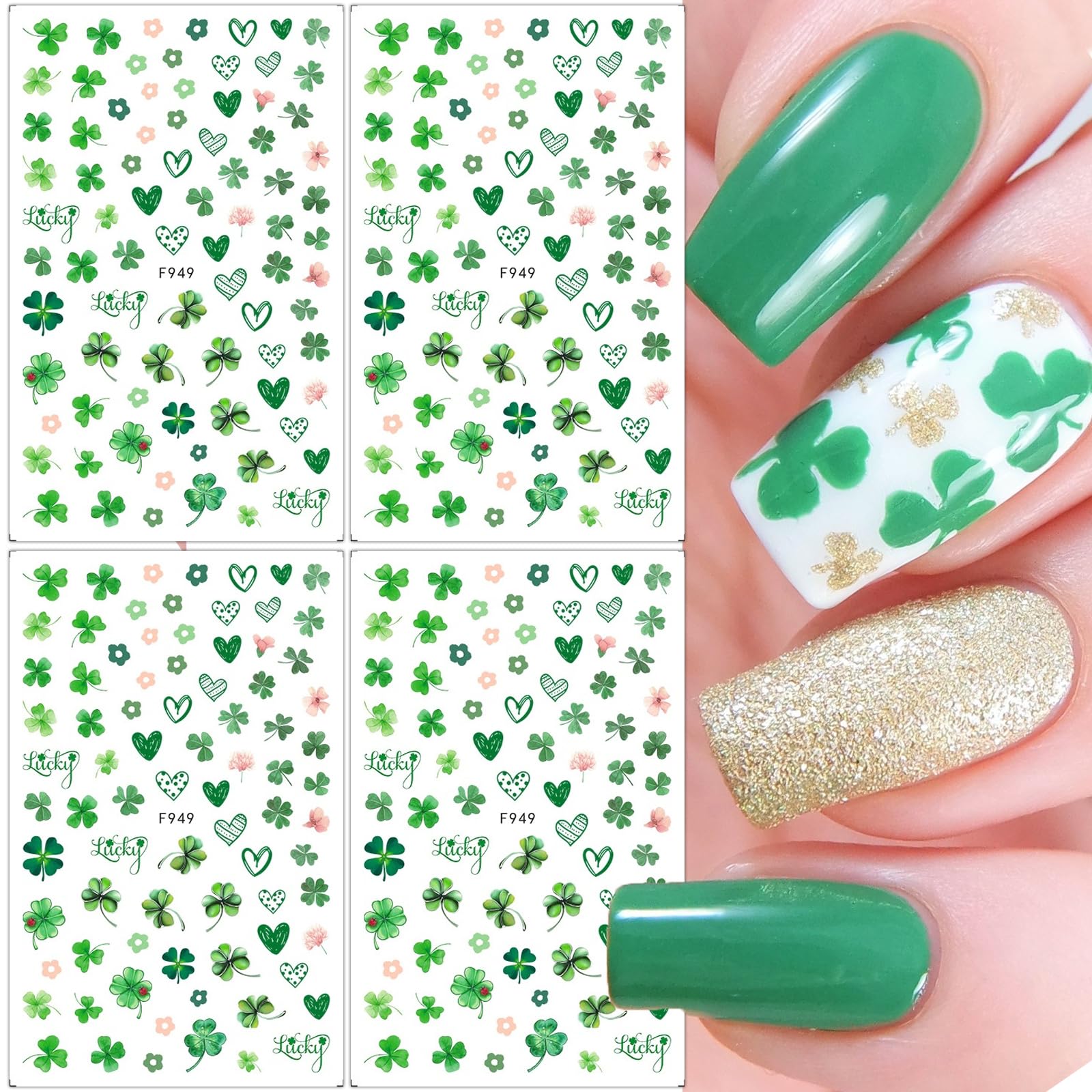 St. Patrick's Day Nail Stickers - Shamrock Nail Art Decals for Women | Irish Party & Festival Nail Designs | Perfect for St. Patrick's Day Celebrations, Irish Events, DIY Manicures | Great for Festivals, Weddings, Everyday Wear | Ideal for Irish Dances, Themed Photos | Use for Nail Salons, Home Manicures, St. Patrick's Day Parades, Irish-Themed Parties & Social Media Content