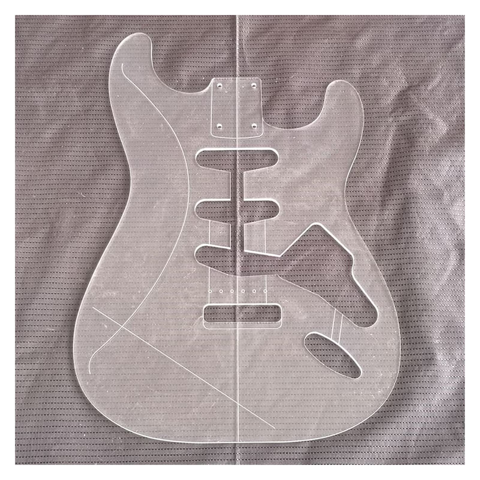 ST Style Electric Guitar Body - Clear Acrylic Guitar Making Template & Unfinished Body Mold for DIY Guitar Builders | Perfect for Custom Guitar Projects & Luthier Workshops