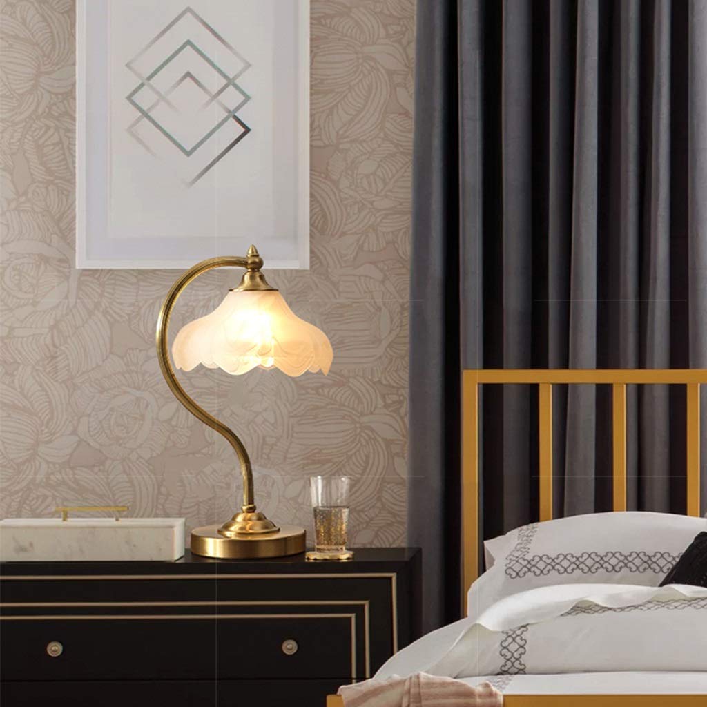 Copper Table Lamp - 23×42cm European Style Brass Bedside Lamp for Bedroom, Study, Living Room & Wedding Decor | Desk Lamp & Children's Reading Night Light | Perfect Home Lighting Gift for Housewarming & Special Occasions