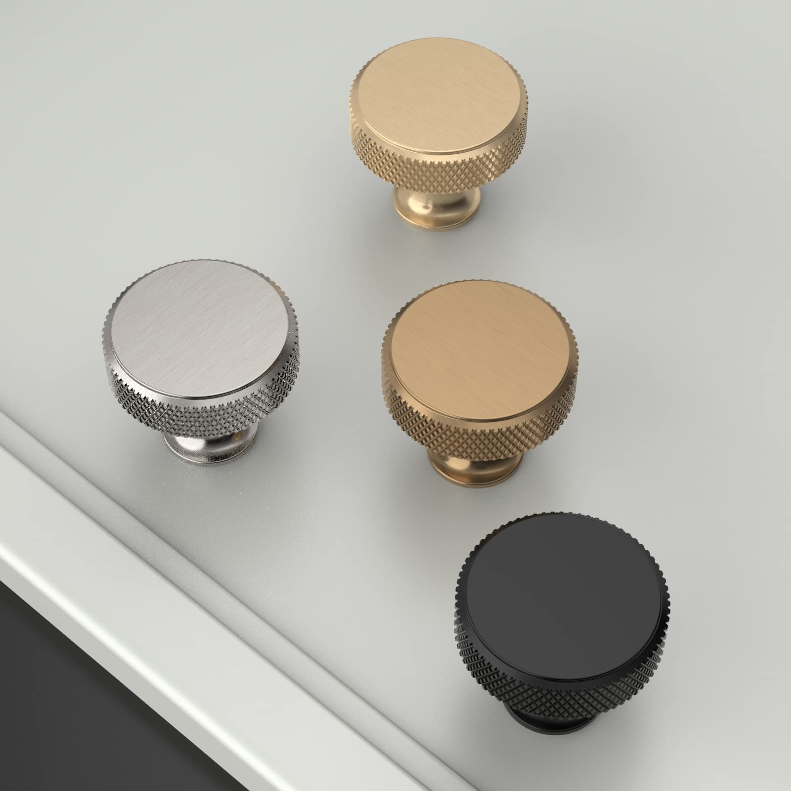 10 Pack Champagne Bronze Knurled Cabinet Knobs - Elegant Kitchen & Drawer Handles for Dresser, Cupboard, Wardrobe - Perfect for Home Renovation & Furniture Upgrade (ZH0036)