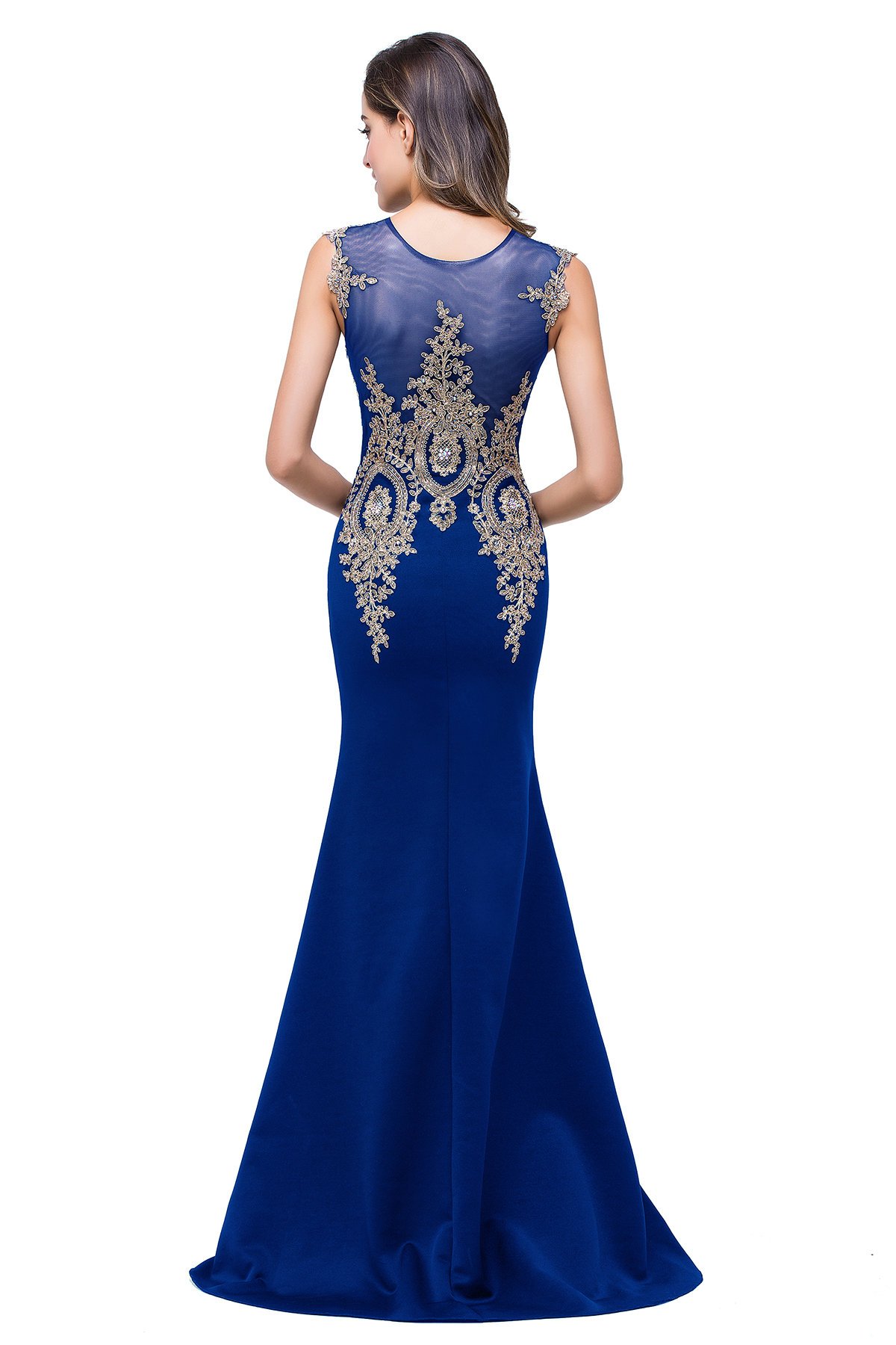 MisShow Women's Rhinestone Long Lace Formal Mermaid Evening Prom Dresses - Elegant Gown for Special Occasions, Weddings, Galas & Red Carpet Events