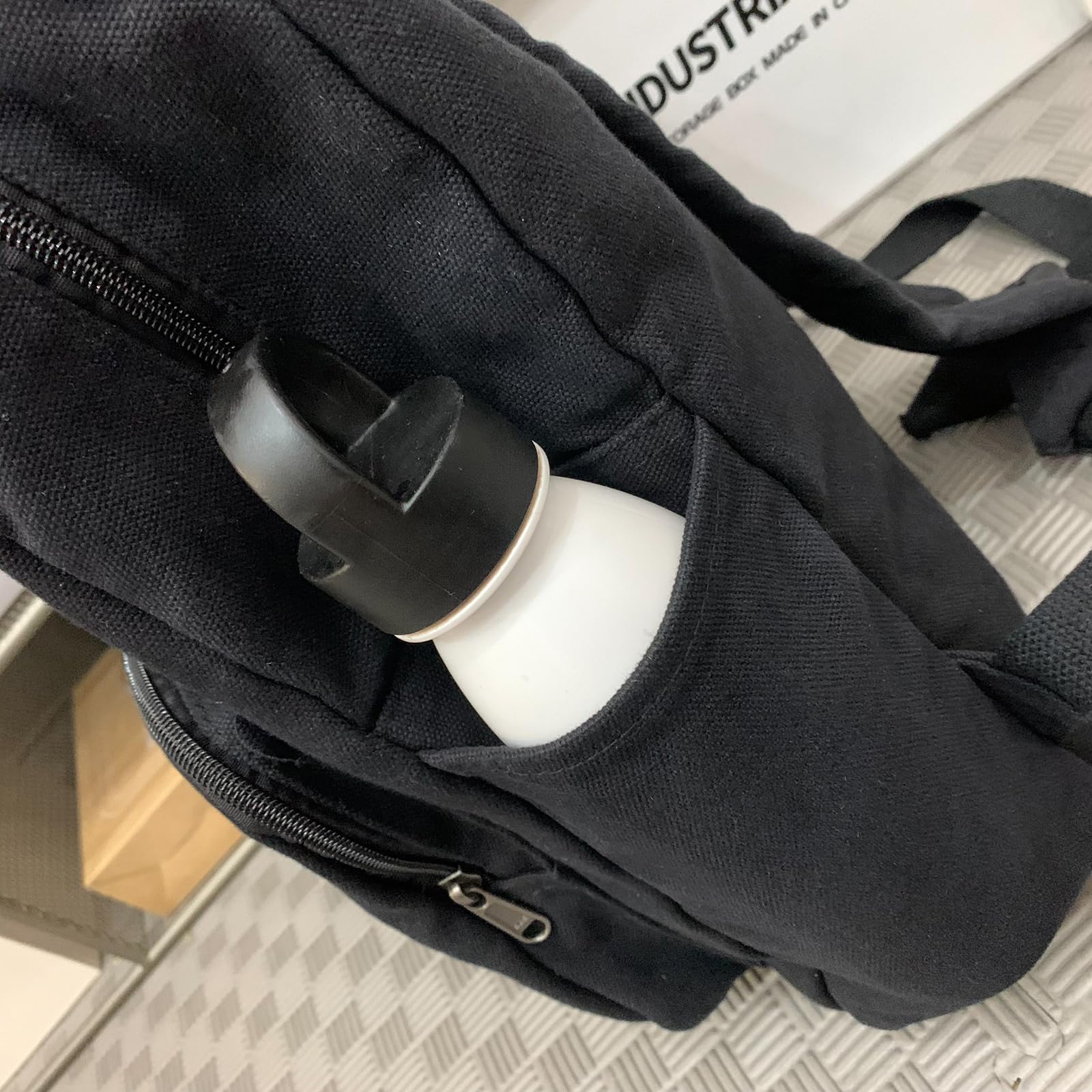 Stylish Vintage Canvas Small Backpack Purse for Women & Teen Girls - Cute Aesthetic Black Mini Backpack for School, College, Travel & Daily Use