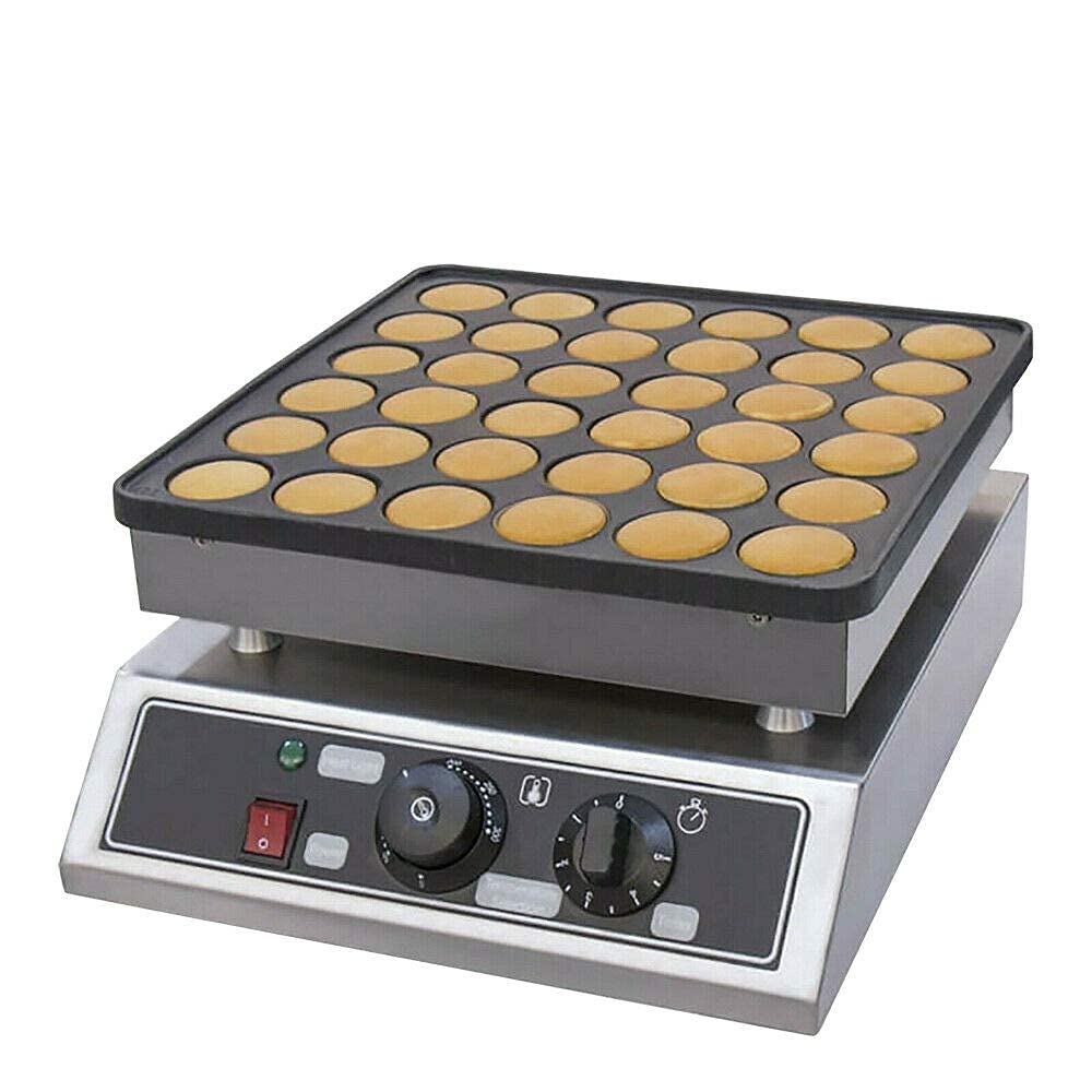 36-Piece Commercial Electric Pancake Maker Machine - 1000W Nonstick Stainless Steel Waffle & Mini Pancake Baker for Restaurants, Cafés, Breakfast Buffets - Perfect for High-Volume Breakfast Service, Hotel Catering, and Brunch Events