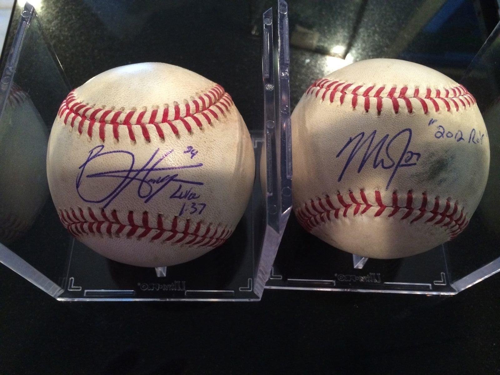 Authentic 2012 Dual Signed Bryce Harper & Mike Trout Game-Used Baseball with MLB Hologram 1/1 - Rare MLB Autographed Cleats for Collectors & Sports Memorabilia Fans - Perfect for Display, Investment & Baseball Enthusiasts
