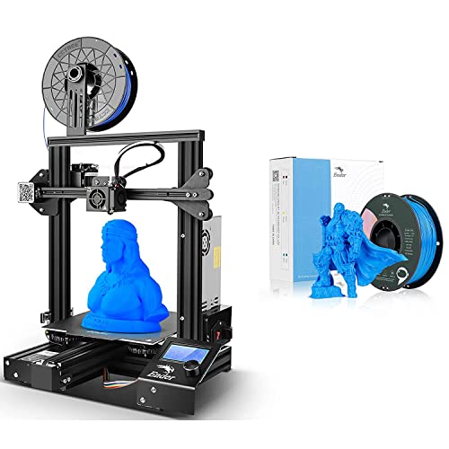 Creality Ender 3 Pro Plus 3D Printer with 1.75mm Blue PLA Filament - High Precision DIY Printing for Home, Office & Hobby Projects