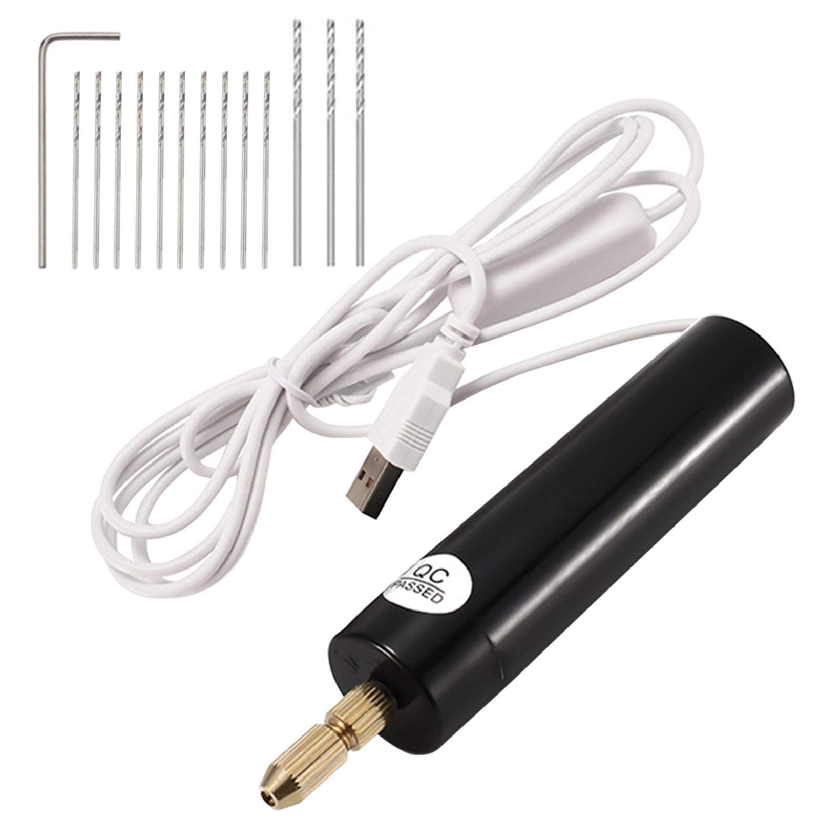 Micro Handheld Drill Bits Set 0.7-1.2mm for Resin Jewelry Making, Mini Electric Drill Kit with Crystal Epoxy Tips for DIY ABS Crafts - Perfect for Jewelry Design, Wood Carving & Small Home Repairs