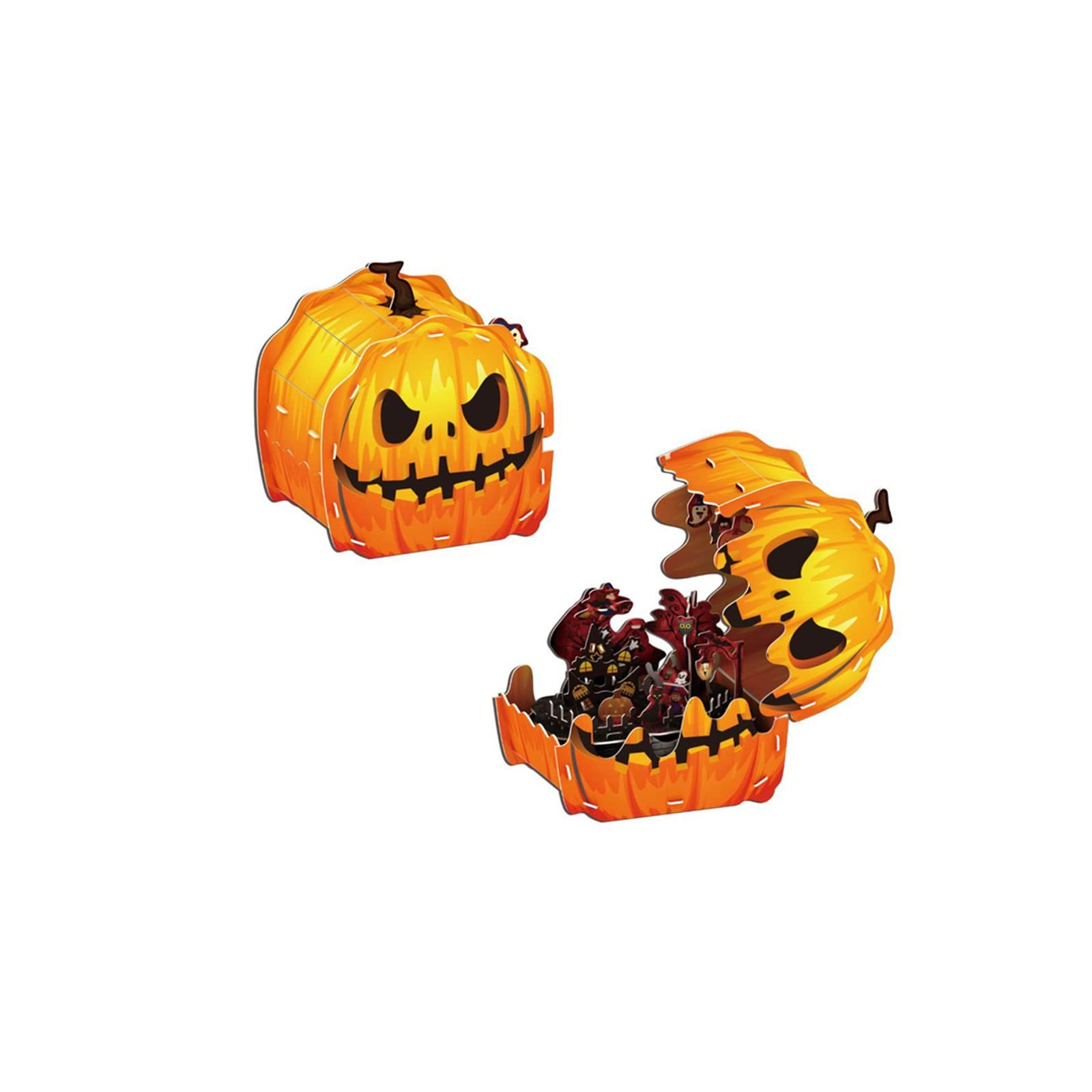 3D Halloween Pumpkin Puzzle Craft Kit for Kids & Adults - Fun DIY Jigsaw Puzzle Game Toy, Halloween Party Decorations, Birthday Gift for Family - Perfect for Home Decor, Classroom Activities & Holiday Celebrations