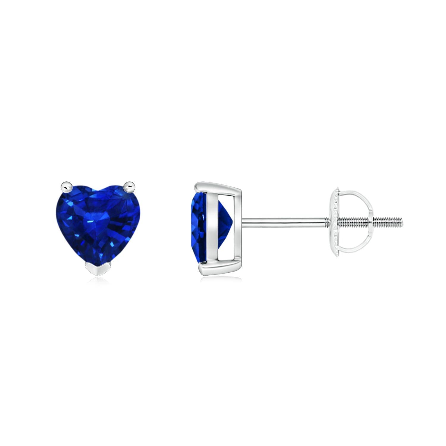Natural Blue Sapphire Stud Earrings for Women - 14K Solid Gold/Platinum September Birthstone Jewelry | Elegant Solitaire Earrings for Birthday, Wedding & Anniversary Gifts | Perfect for Formal Events, Date Nights & Special Occasions