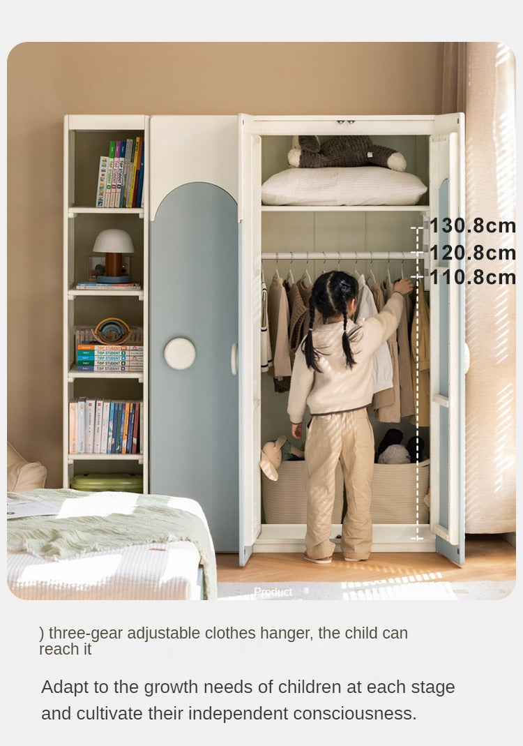 Pine Solid Wood Kids Wardrobe - Durable & Stylish Storage for Bedroom, Nursery, or Playroom - Perfect for Organizing Clothes, Toys & Accessories