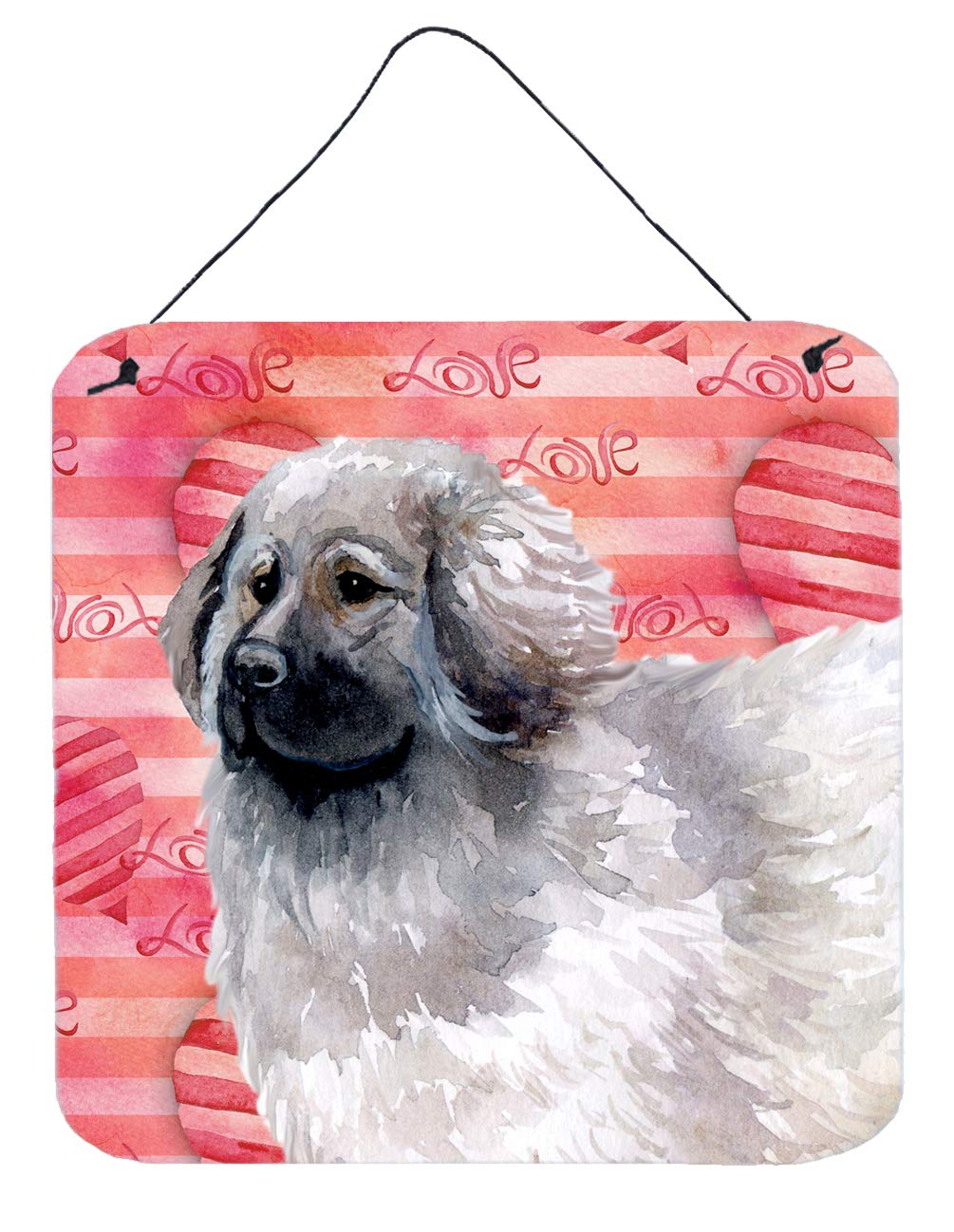 Caroline's Treasures BB9760DS66 Moscow Watchdog Love Wall Decor - 6x6 Inch Red Aluminum Metal Sign for Kitchen, Bar, Bathroom & Home - Perfect for Pet Lovers & Rustic Home Décor