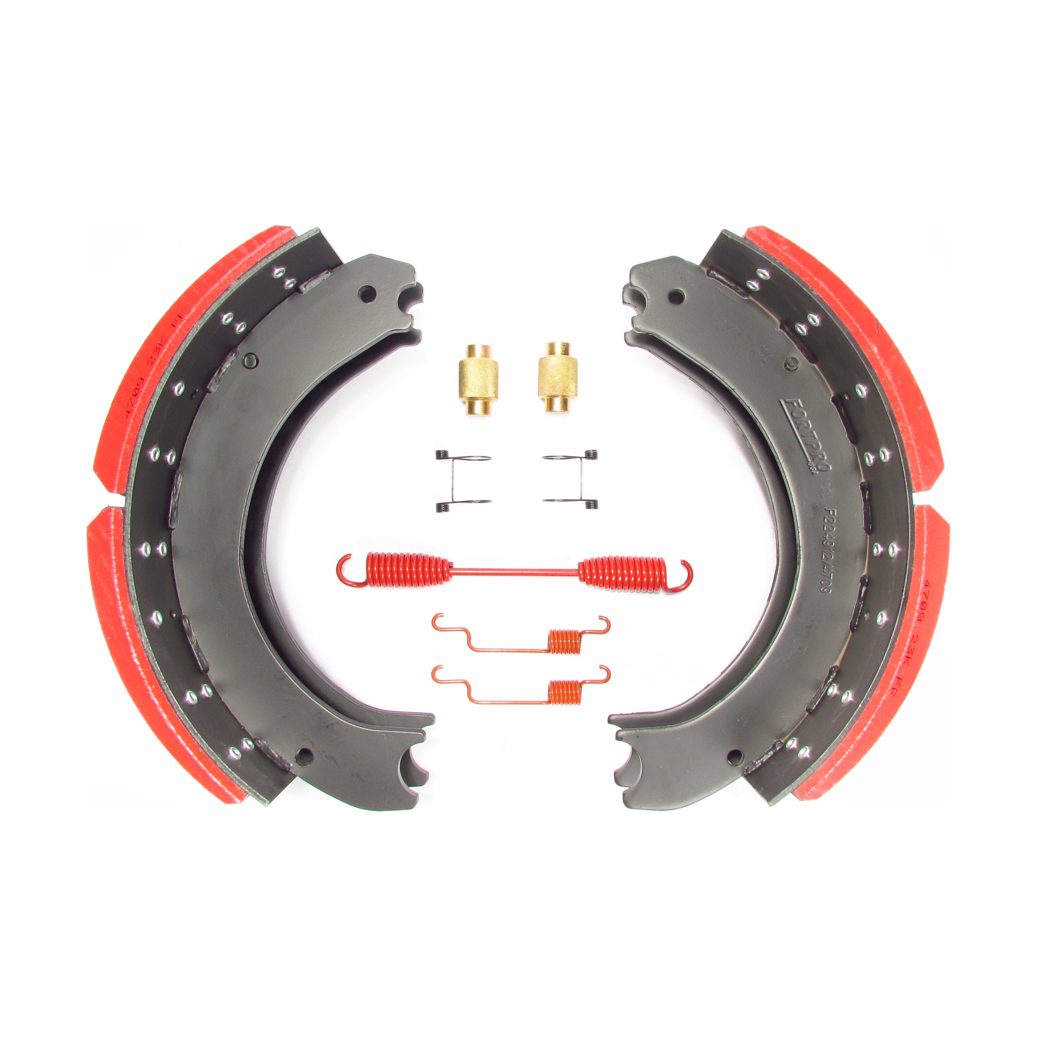 Fortpro 4709ESII Rear Brake Shoe Kit for Heavy-Duty Trucks - GAWR 23K, 16.5x7 Inch Brake Size (F224912) | Perfect for Commercial Vehicles & Fleet Maintenance