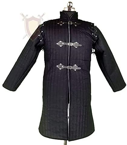 Medieval Thick Padded Gambeson Coat - Full Length Battle-Ready Armor Jacket for SCA, LARP & Historical Reenactment | Authentic Aketon Costume for Renaissance Fairs & Cosplay