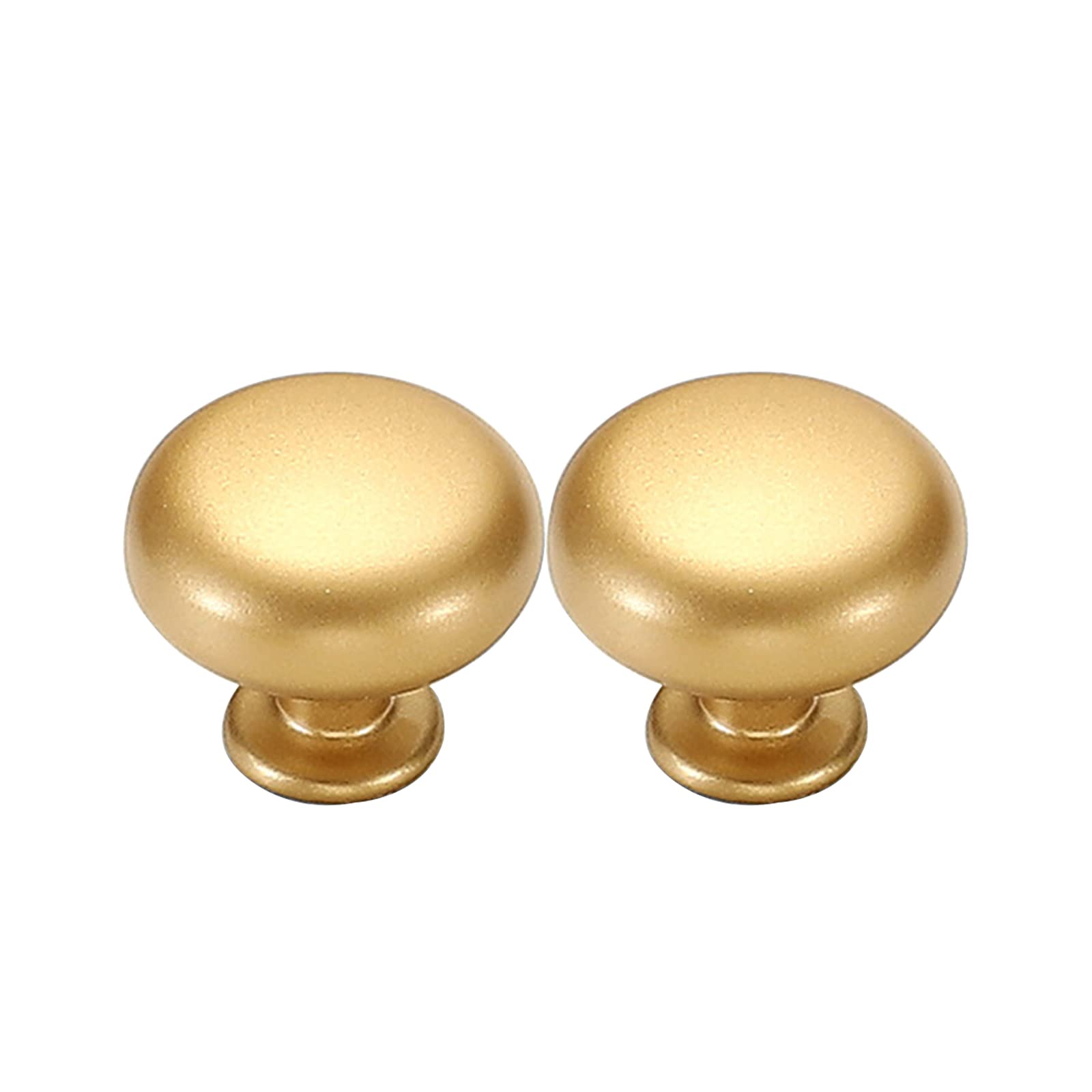 Gold Round Cabinet Drawer Handle - Single Hole Pull for Cabinet & Drawer Doors (2 Pack) - Perfect for Kitchen, Bathroom & Furniture Upgrades