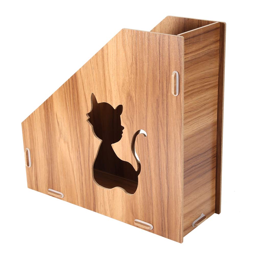 Modern Hollow Out Cat DIY Desk File Organizer - Stylish Workspace Accessories for Office & Home Use - Save Space & Organize Documents Efficiently