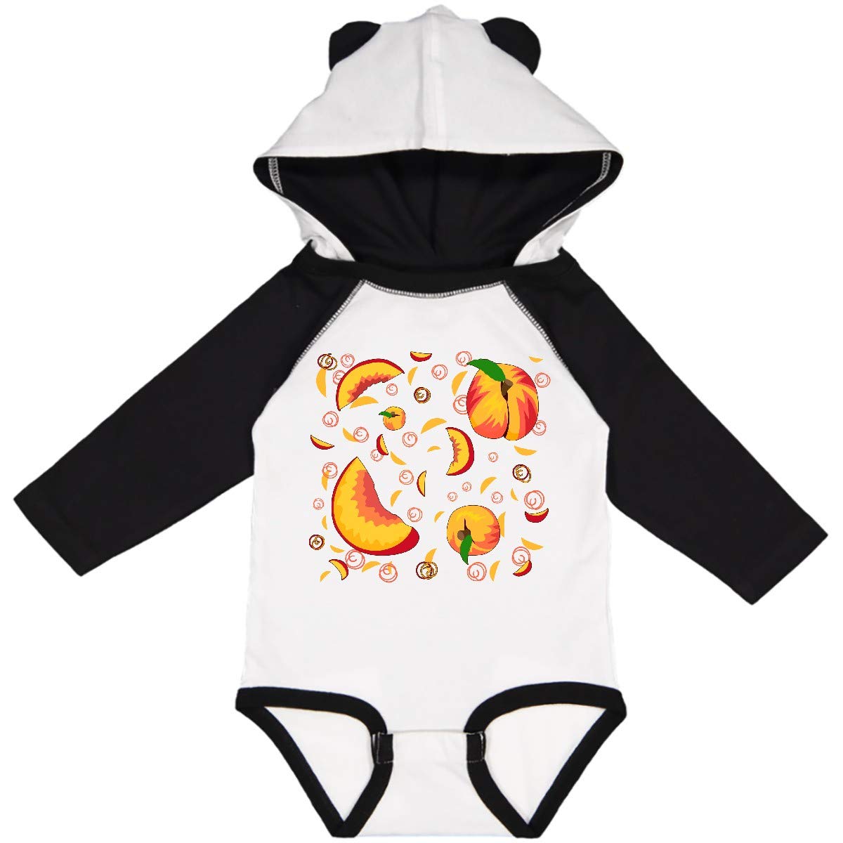 Inktastic Peach Fruit Party Long Sleeve Baby Bodysuit - Soft Cotton Creeper for Newborns & Infants - Perfect for Family Photos, Playdates & Special Occasions
