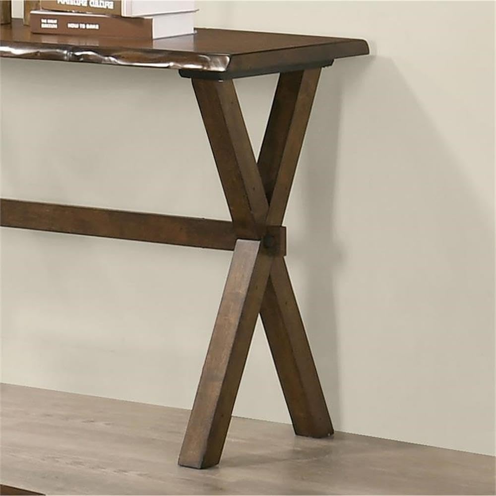 Furniture of America Bradden Transitional Solid Wood Console Table in Walnut - Stylish Entryway & Living Room Accent Table for Home Decor