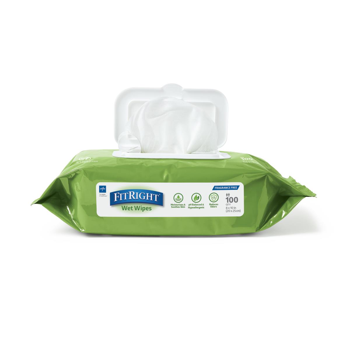 FitRight Aloe Personal Cleansing Wipes - Fragrance Free, 8x10 Inches, Hypoallergenic & Gentle for Sensitive Skin | Perfect for Travel, Gym, Post-Workout & On-The-Go Hygiene
