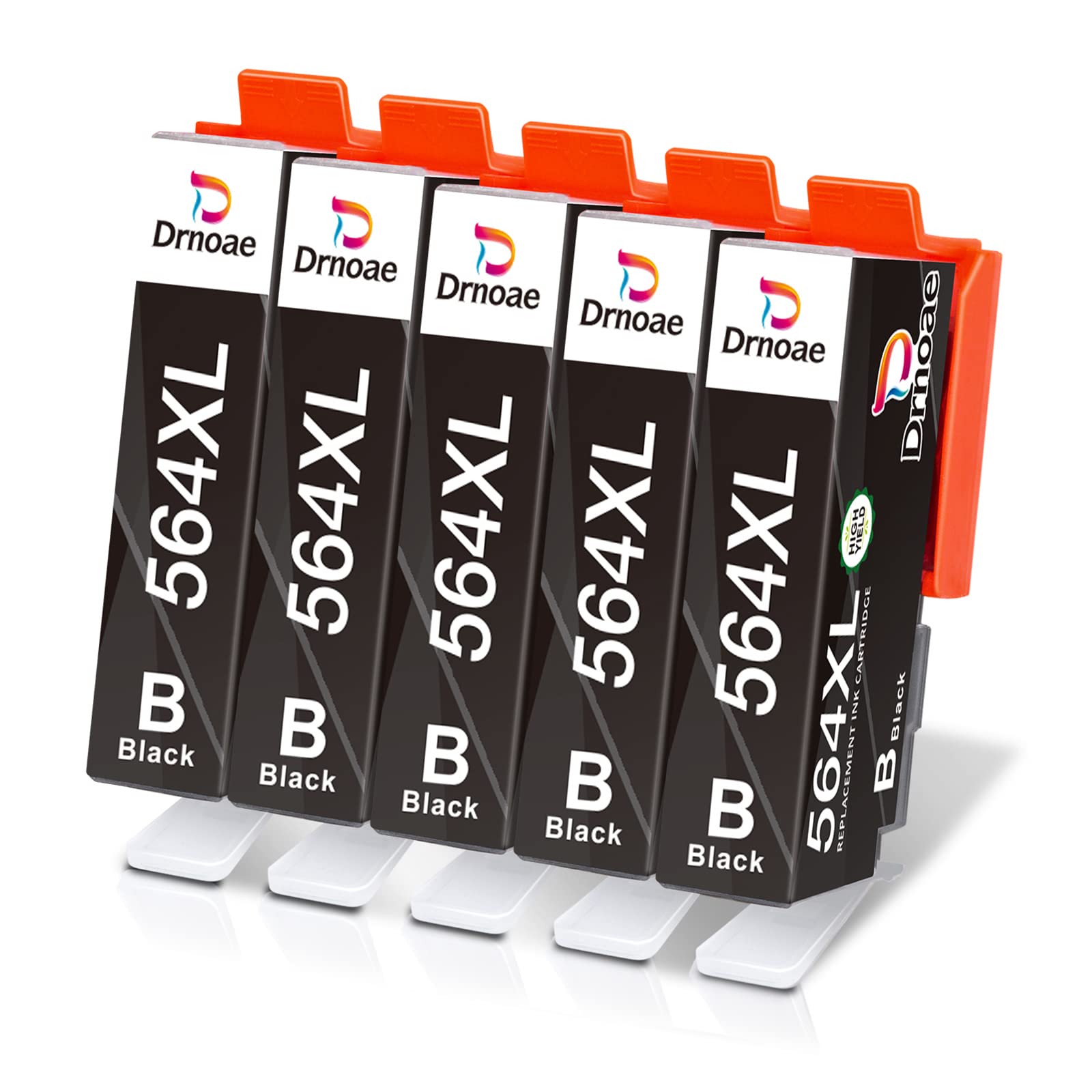 High Yield 564XL Black Ink Cartridge (5-Pack) - Compatible with HP DeskJet 3520, 3522, Officejet 4620, Photosmart 5520, 6510, 7520, 7525 Printers - Perfect for Home Office Printing & Document Work