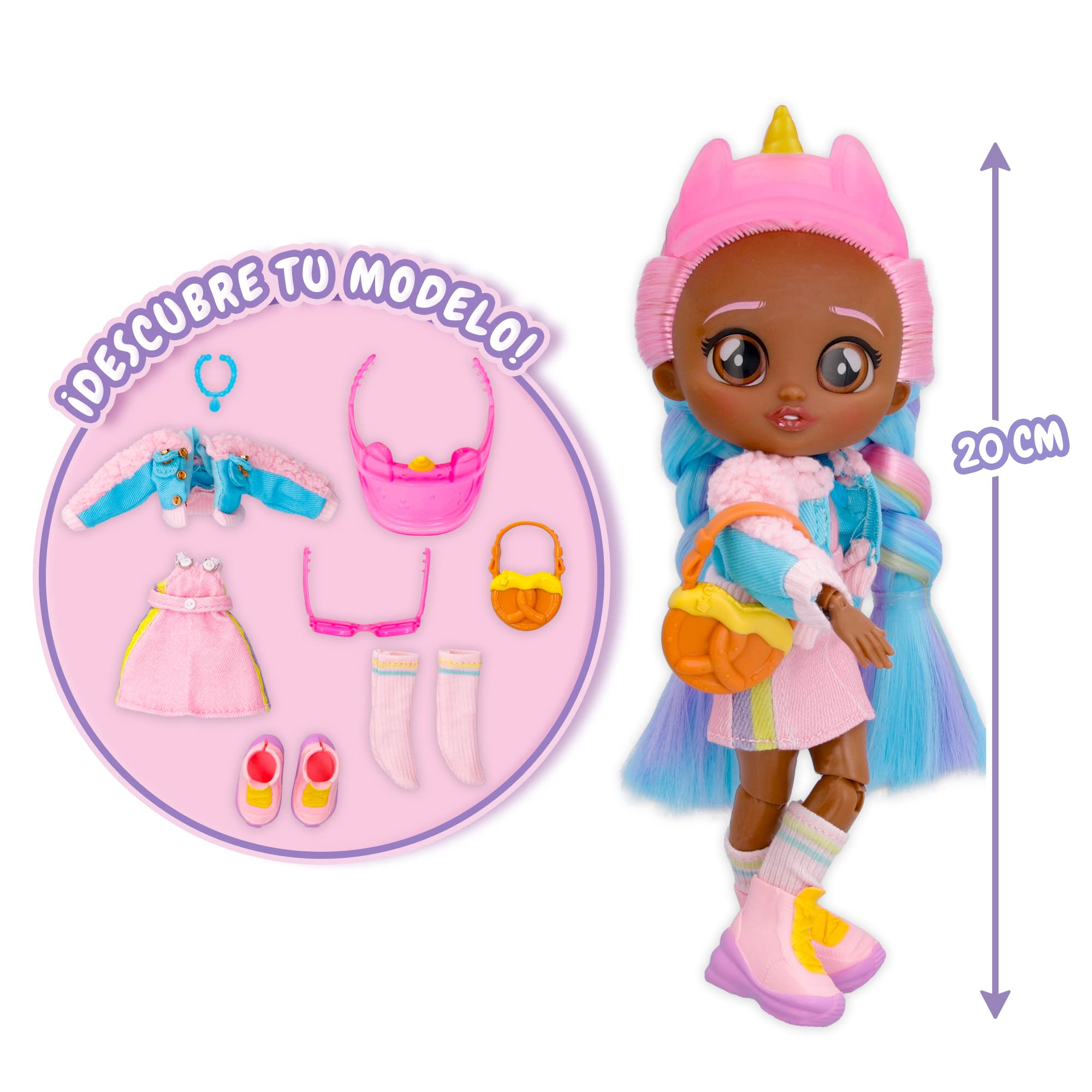 Cry Babies BFF Jassy Fashion Doll with 9+ Surprises - Outfit & Accessories for Kids Ages 4+ | 7.8