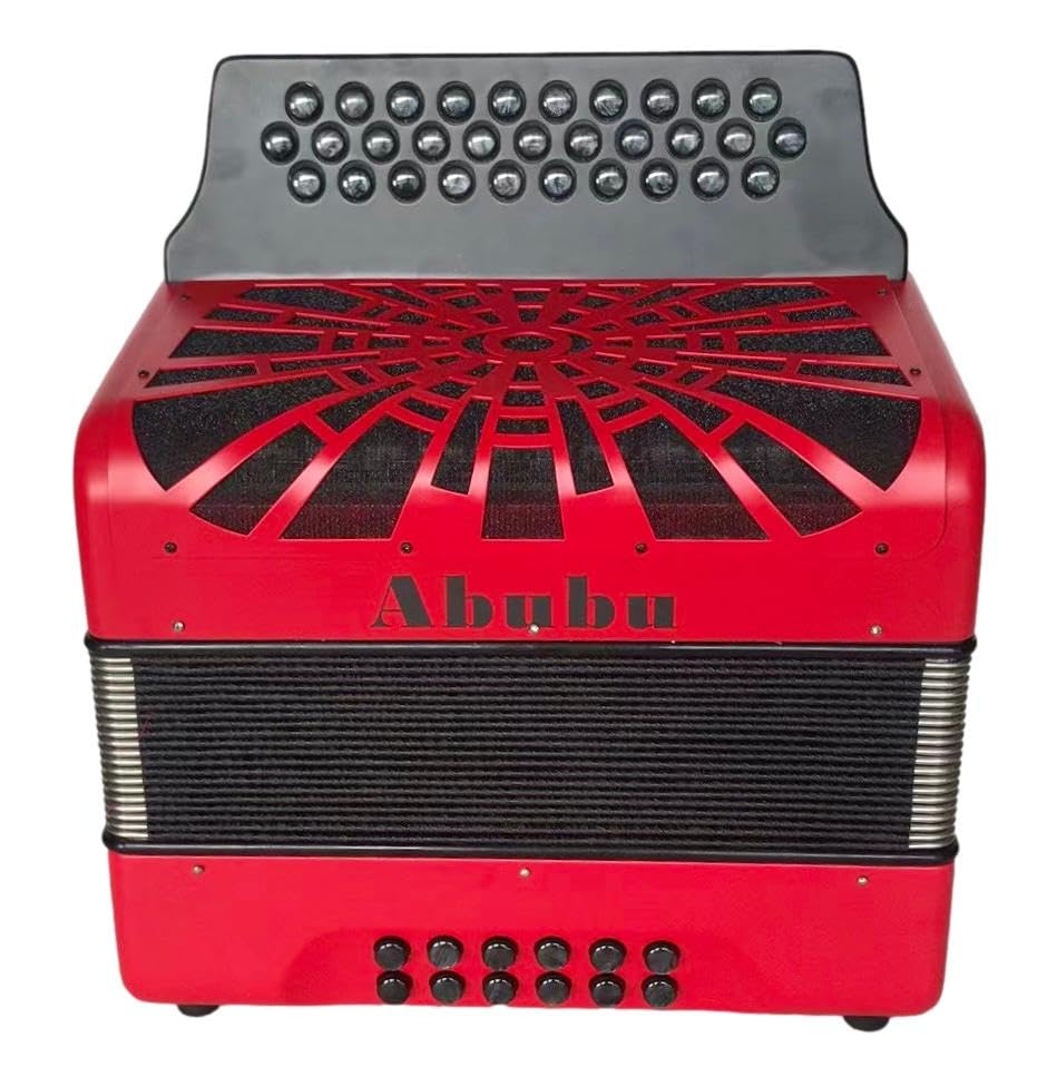 31-Button GCF Accordion 3112 in Red - Perfect for Beginners, Performers & Folk Music Enthusiasts