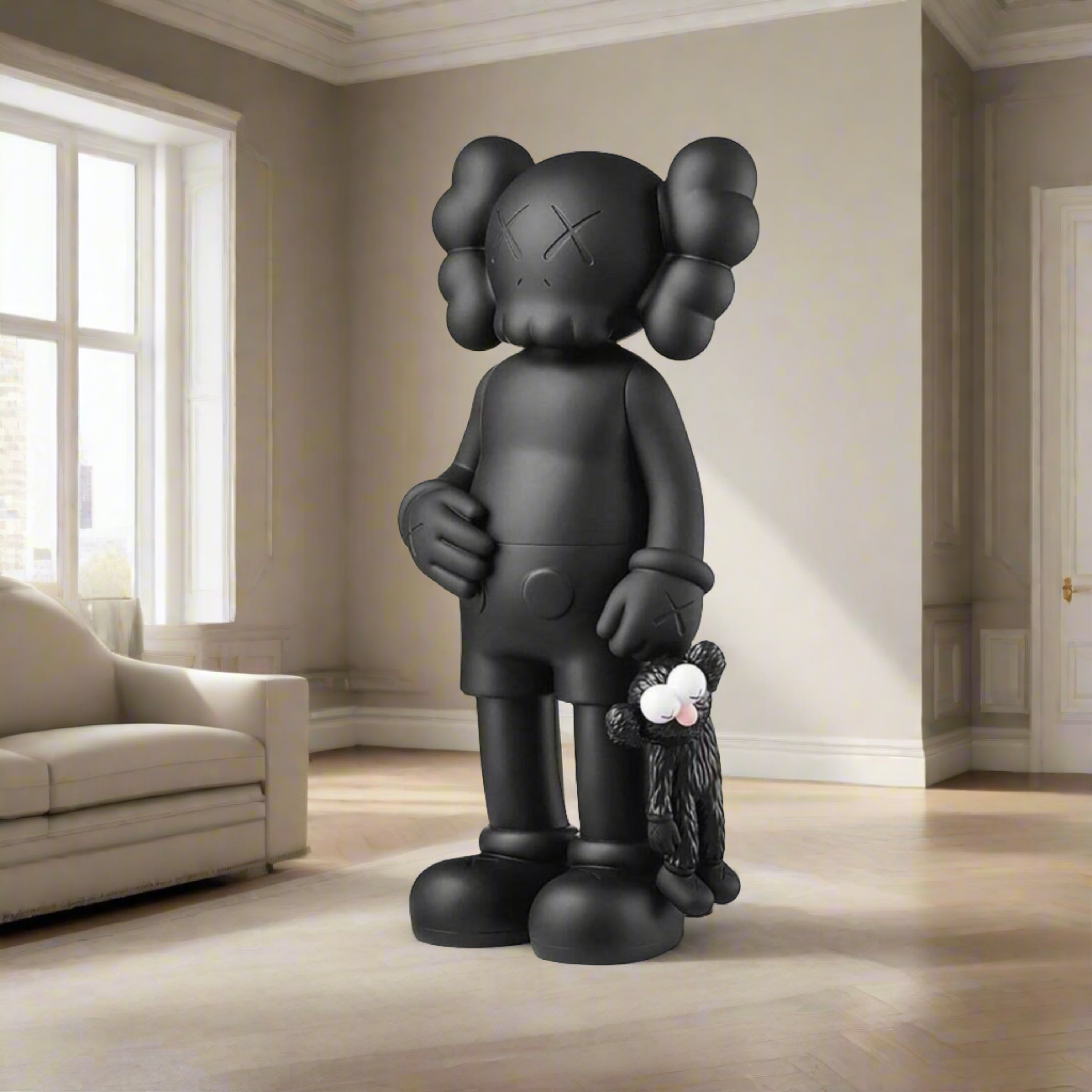 KAWS Black Share Statue Sculpture - Limited Edition Art Collectible for Home Decor, Office Display & Gift Giving
