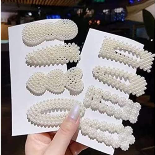 Zeniso® 8-Piece Korean Style Pearl Hair Clips Set - Large Hair Barrettes & Pins for Women & Girls - Elegant Fashion Hair Accessories for Weddings, Parties & Daily Styling