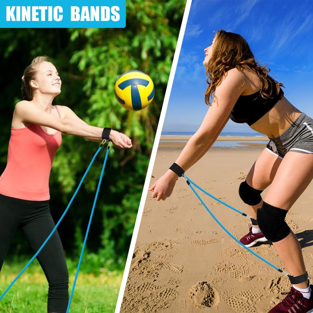 Volleyball Training Equipment Set - Resistance Band, Elastic Rope & Belt for Passing, Serving & Arm Swing Drills | Improve Agility & Strength | Perfect for Indoor/Outdoor Practice, Team Training & Solo Workouts