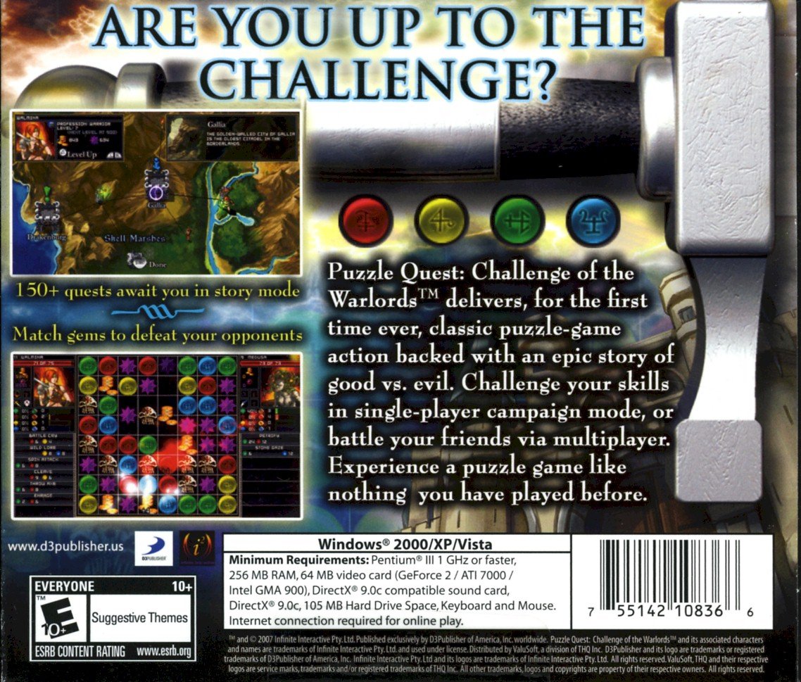 Puzzle Quest: Challenge of the Warlords - PC Game | Fantasy RPG Puzzle Adventure | Perfect for Casual & Hardcore Gamers