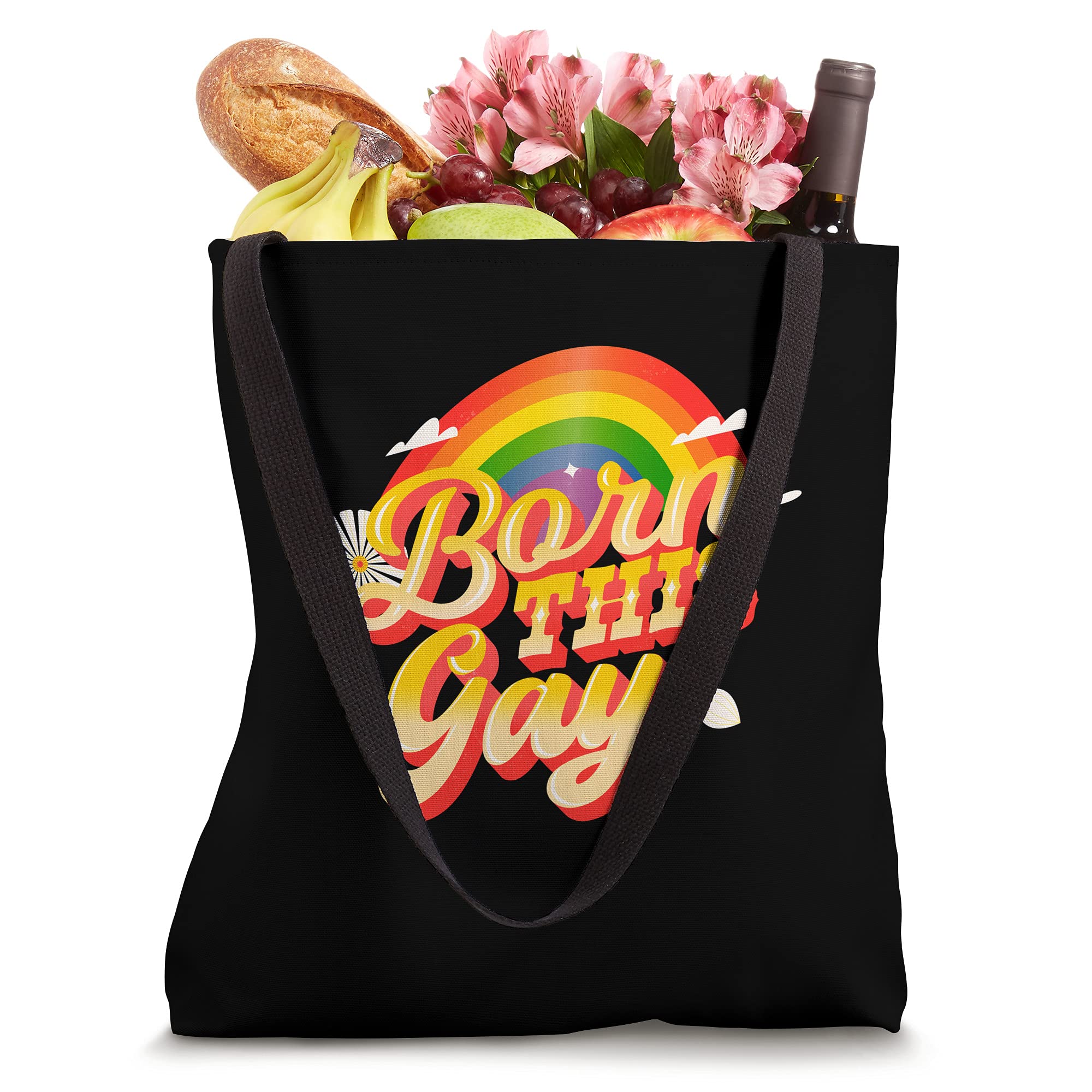 Rainbow LGBTQ Pride Tote Bag - Durable Canvas Gay Rights & Sexual Preference Statement Bag for Shopping, Beach, Work & Everyday Use