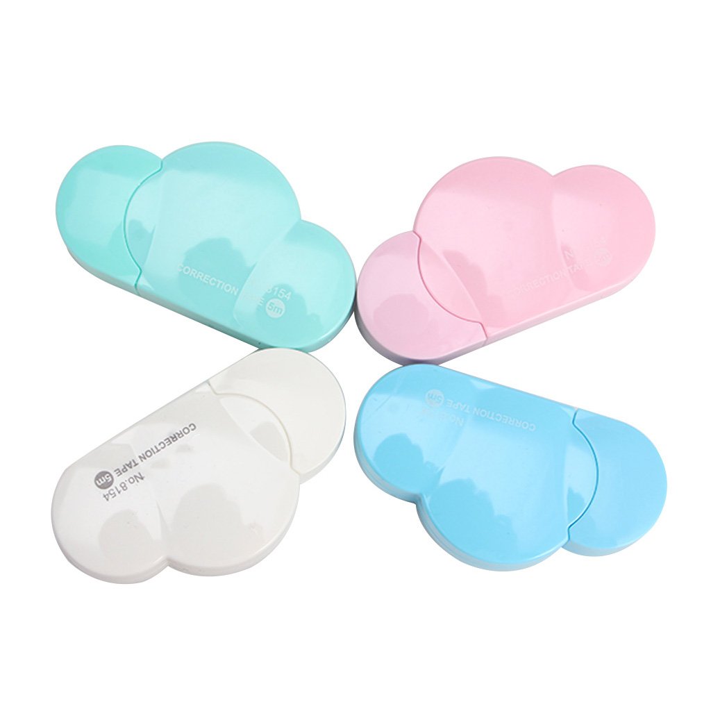 RY-CAN 5m Cloud Mini Correction Tape - Sweet White Out for School & Office - Erase Mistakes Cleanly - Perfect for Homework, Notes & Documents (Plastic + Tape)