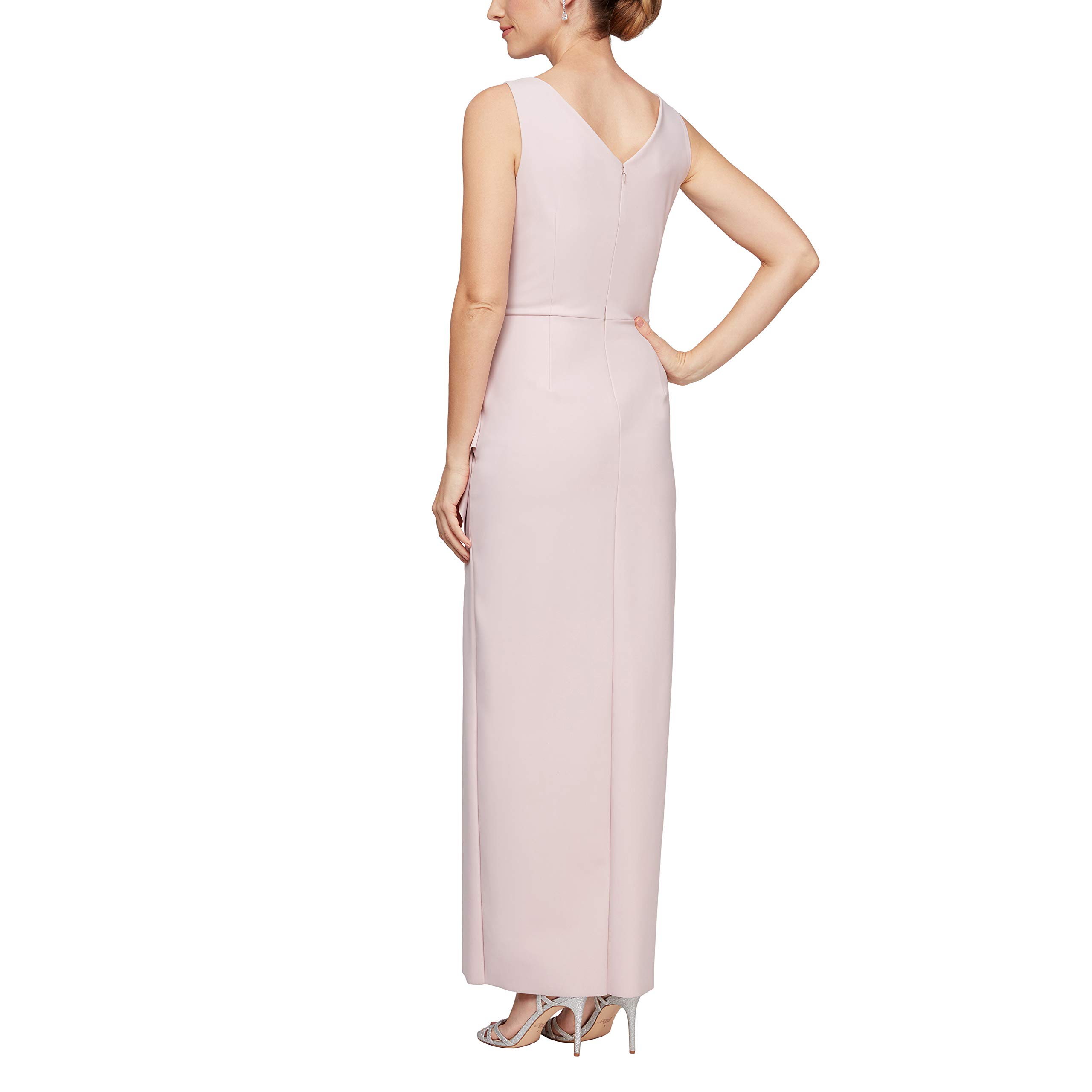 Alex Evenings Women's Slimming Mother of The Bride Dress - Long Side Ruched Gown with Cascade Ruffle Skirt (Petite & Regular Sizes) | Elegant Wedding Guest Attire for Special Occasions