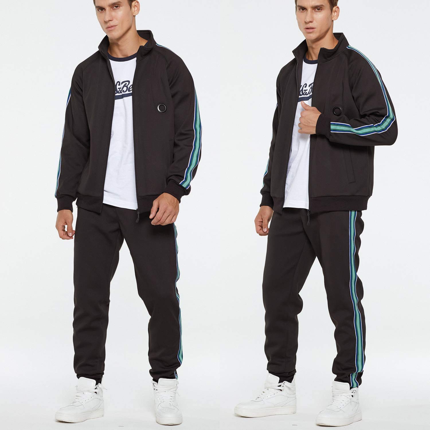 Men's Athletic Running Tracksuit Set - Lightweight Full Zip Jogging Sweatsuit for Gym & Outdoor Workouts | Breathable Comfort for Training, Running & Casual Wear