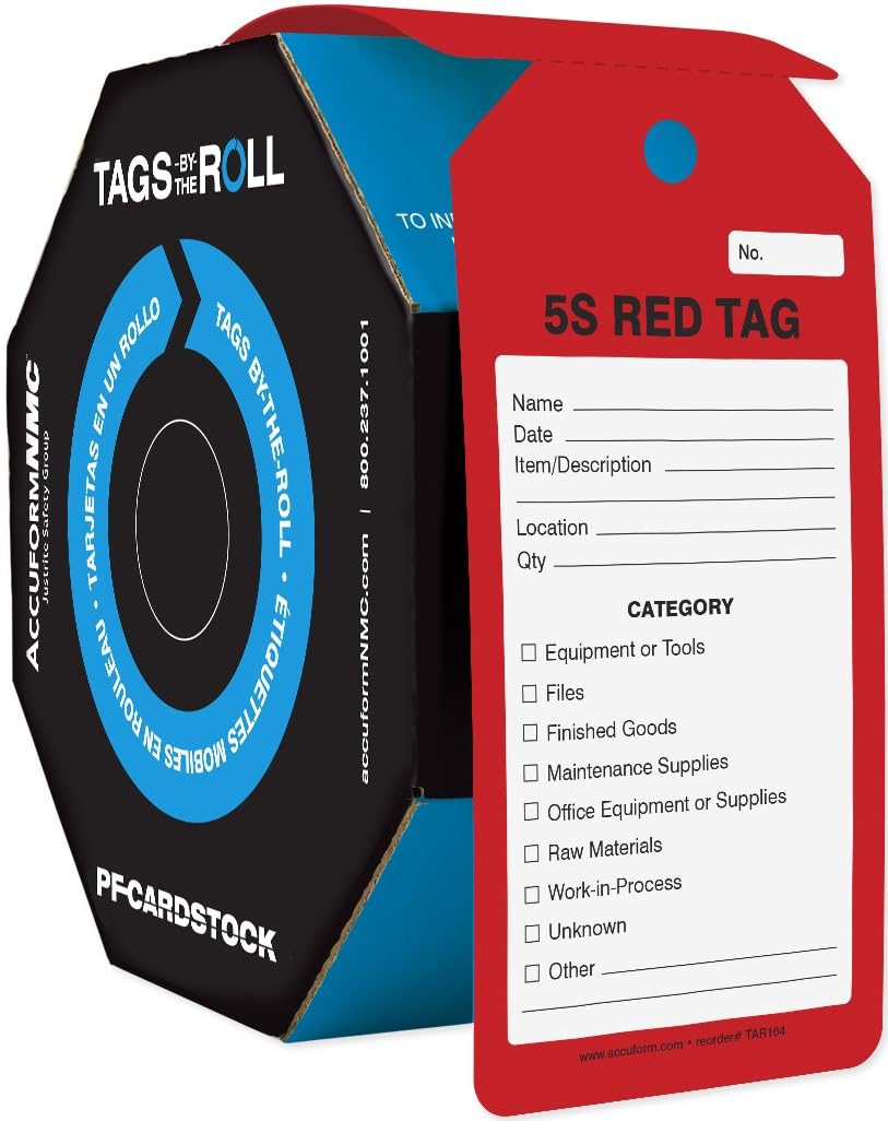 250 OSHA Compliant Red Tags by-The-Roll - 6.25