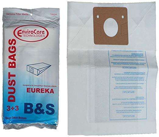 Eureka Replacement Style B&S Standard Filtration Bags - 3 Pack (EVC106SW) for Vacuum Cleaners - Perfect for Home Cleaning, Pet Hair Removal & Allergen Reduction