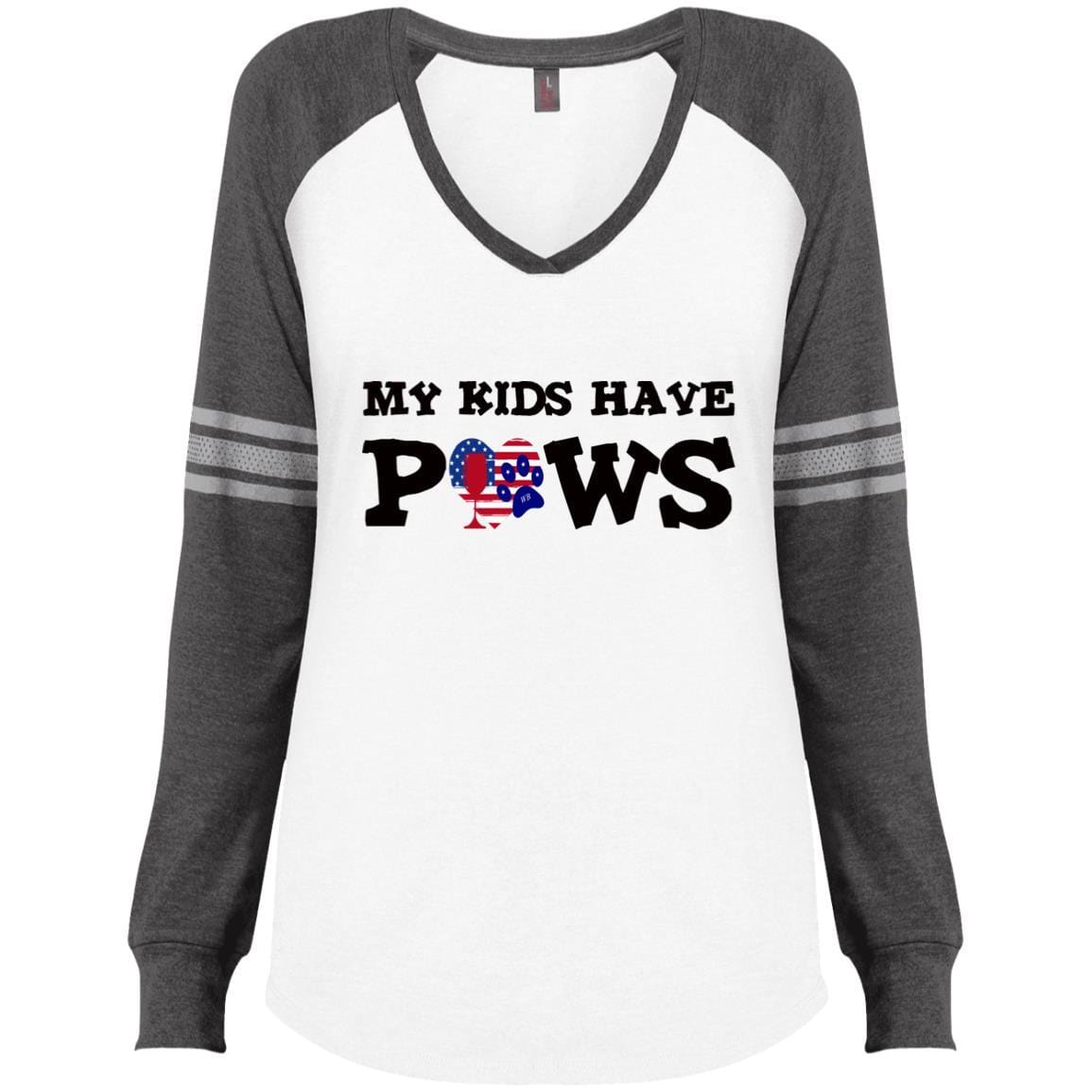 WineyBitches.Co Women's Long Sleeve V-Neck Gaming T-Shirt - Comfortable & Stylish for Casual Wear, Game Nights & Social Events