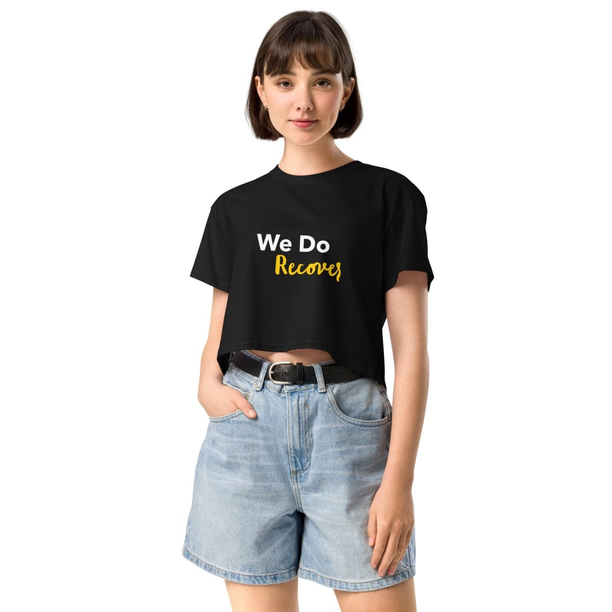 We Do Recover Inspirational Crop Top - Motivational Workout Shirt for Women | Gym, Yoga & Running