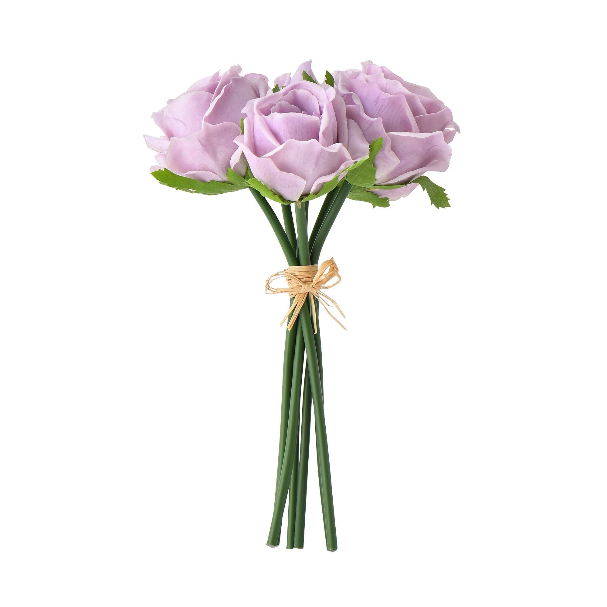 Artflower Bouquet Real Touch Rose - Purple Artificial Flowers for Home Decor, Wedding Centerpieces, and Party Arrangements