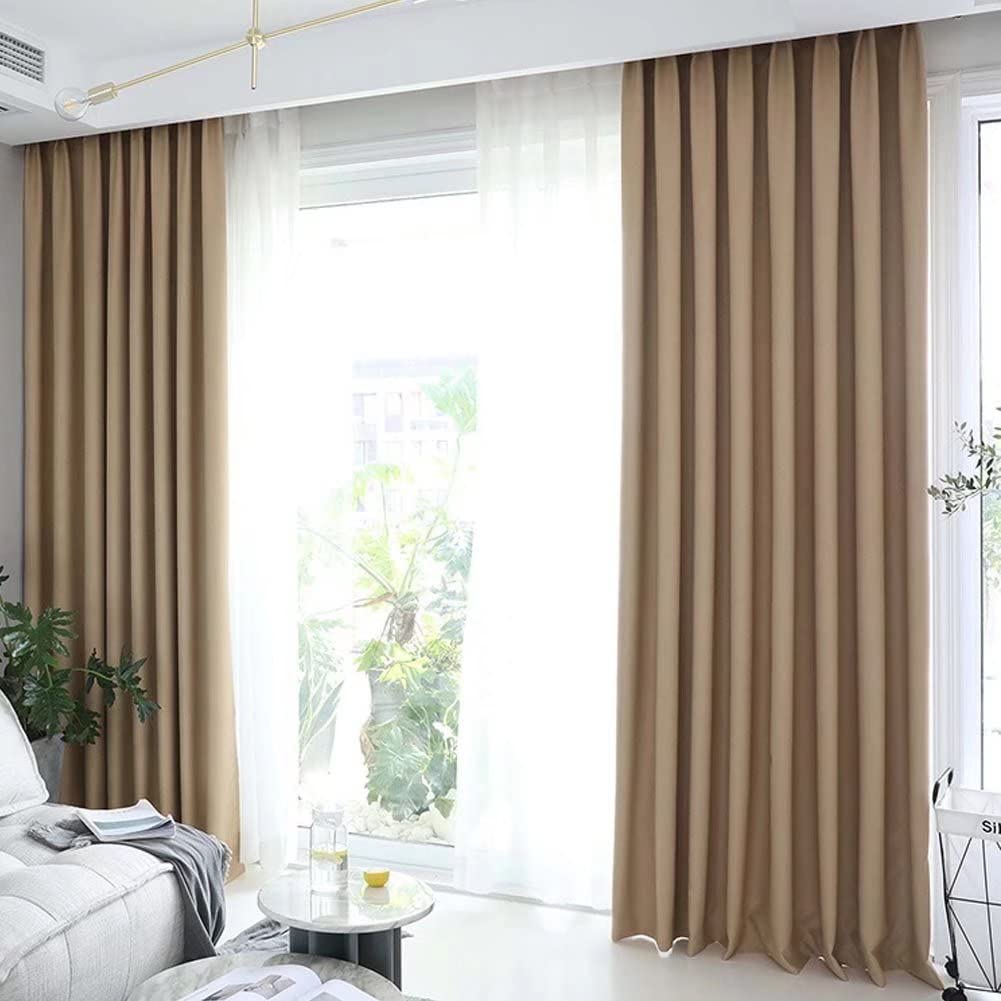 MacoHome Blackout Curtains - Thermal Insulated Grommet Drapes for Bedroom & Living Room - Extra Long 84