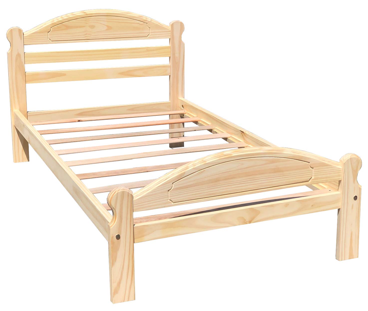 Solid Pine Twin Bed Frame - Unfinished Wooden Bed with Slats for Boys & Girls | Easy Assembly Kids Bedroom Furniture | Perfect for Guest Rooms, Dormitories & Children's Bedrooms