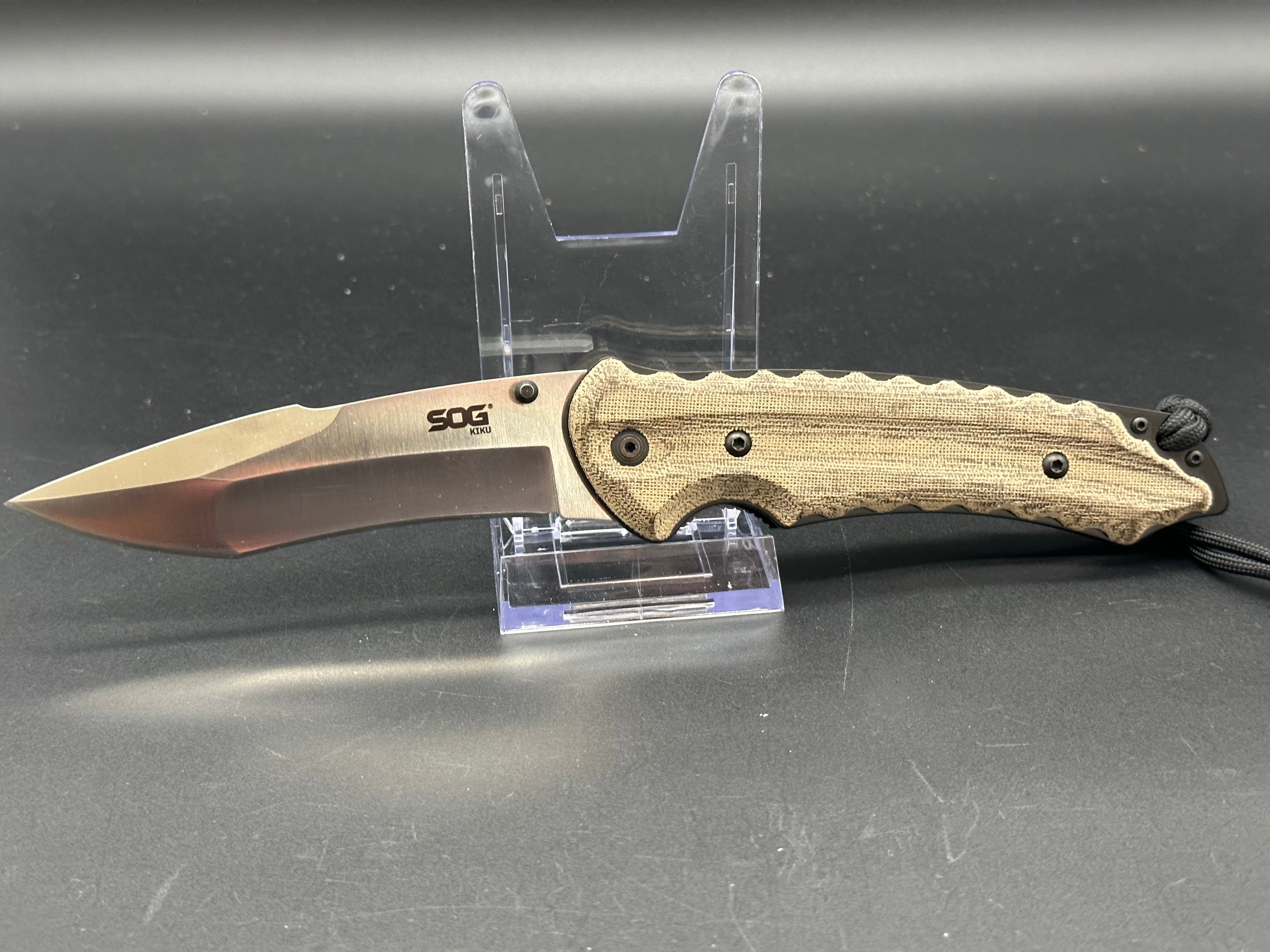SOG Kiku Folding Knife - Large AUS-8 Steel Blade, 4.5