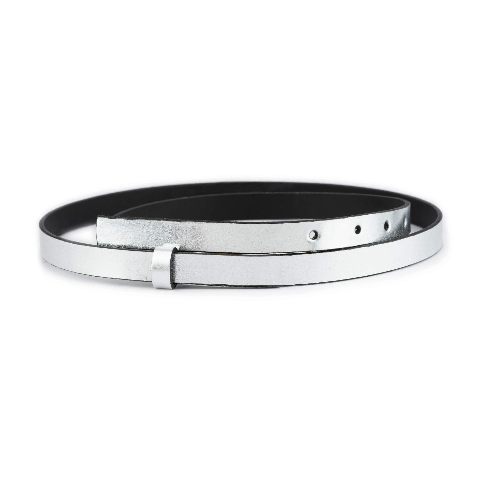 1.5 cm Silver Leather Belt Strap Replacement for YSL Buckles - Women's Fashion Accessory for Dresses, Jeans & Office Wear