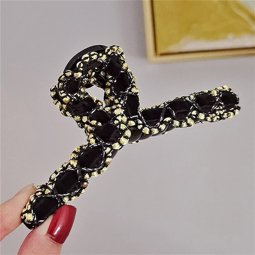 Elegant Hair Claw Clips for Women - GSDNV Crab Hairpins, Non-Slip Hair Accessories for Girls (Black) | Perfect for Parties, Weddings & Everyday Styling